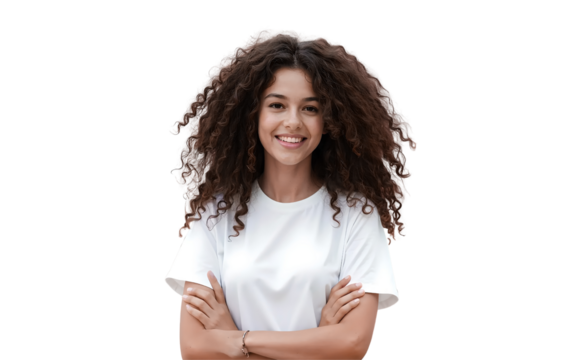 young woman holding a blank sign
