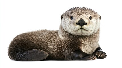 Adorable Sea Otter Portrait: A Close-Up of a Young Marine Mammal