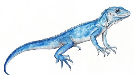 Obraz premium Stunning Blue Lizard Illustration