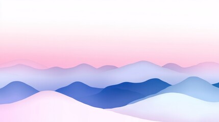 Serene Pastel Mountain Range at Dawn