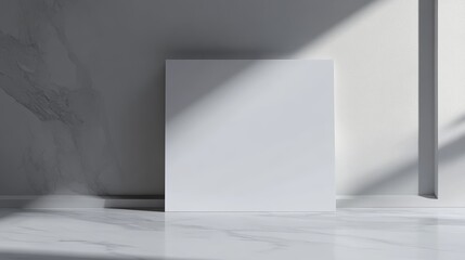 Fototapeta premium Minimalist Branding Display Mockup with Soft Shadows and Marble Background 