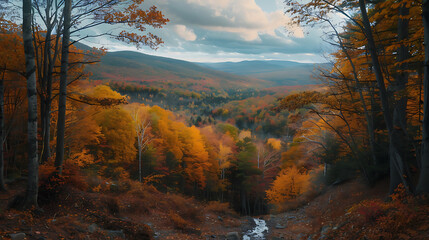 Rustic Charm of an Autumn Path Through the Mountains