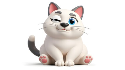Cartoon cat's sweet wink