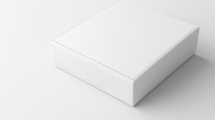 Naklejka premium Minimalist blank white box on smooth surface, perfect for packaging design or branding presentation.