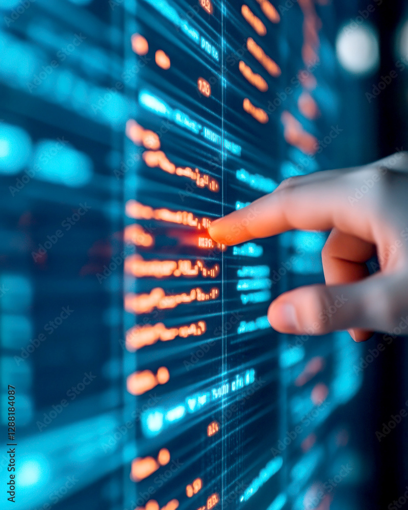 Poster close-up of a finger interacting with a digital interface.