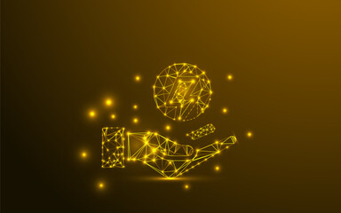 Futuristic Neon Lightning Bolt, Digital Energy Icon, Glowing Electric Power, Cyber Tech Spark, AI Symbol