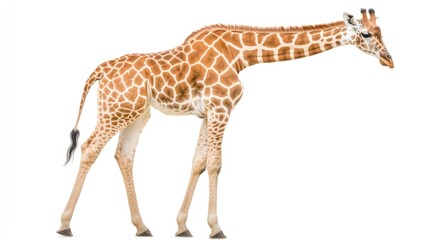 Fototapeta premium Majestic Giraffe in Profile: A Stunning Display of African Wildlife