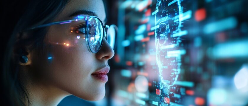 Creative Specialist Engaging with Advanced Intelligent Technology for Skill Growth 