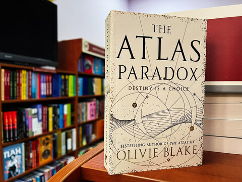 Book 'The Atlas Paradox' by Olivie Blake displayed in bookstore