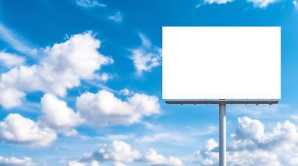 Bright, clear sky backdrop for an outdoor advertising billboard in a scenic location