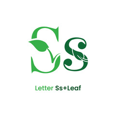 Initial letter s leaf logo design green gradient organic leaf logo
