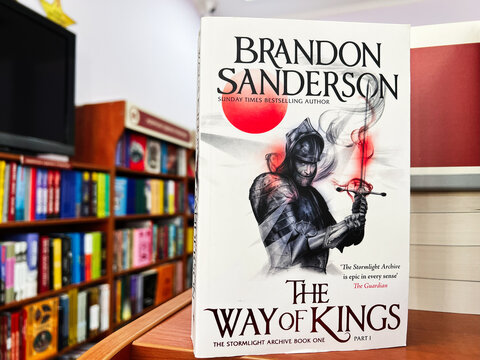 Bookstore display featuring The Way of Kings by Brandon Sanderson part one