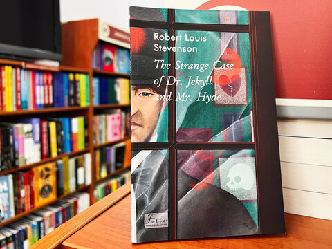 Book cover of The Strange Case of Dr. Jekyll and Mr. Hyde displayed