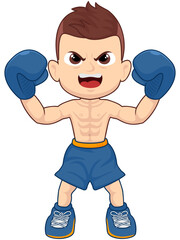 Creative Boxing Fighter Illustration
