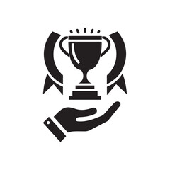 Minimalist Trophy Logo Icon Vector | Award & Achievement Illustration