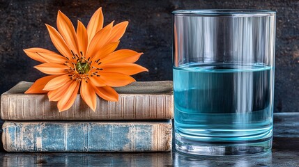 calendula flowers in glass