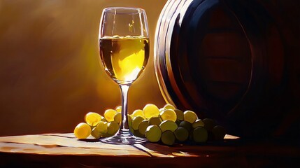 still life with glass of wine