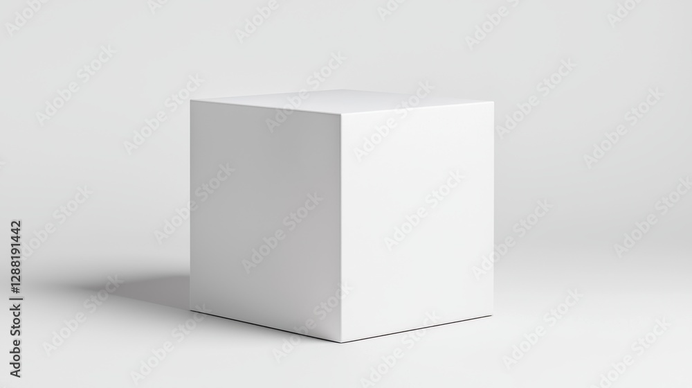 Poster minimalist white cube on seamless background perfect for design and branding concepts.
