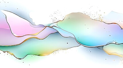 Obraz premium Abstract colorful waves digital art modern design creative environment aerial view visual aesthetics