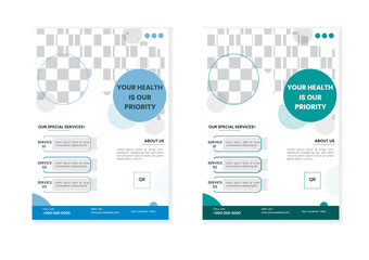 Professional creative medical and dental healthcare a4 flyer design template