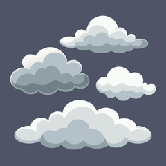 Set of Cloud Vector Illustrations in Different Shapes.