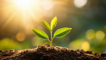 vibrant sprout growth in mystical light