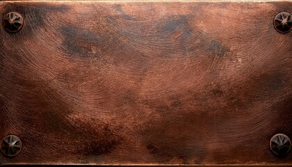 Vintage bronze or copper plate, non-ferrous metal sheet as background