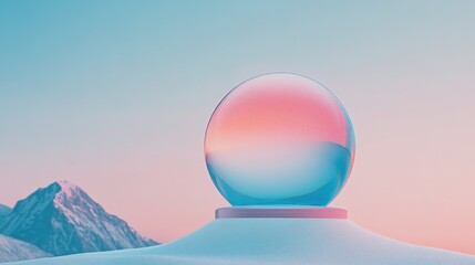 Soft pastel hues blend in serene landscape, highlighting reflect
