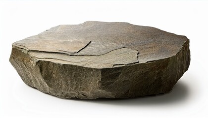 flat rock podium isolated on white background product display cut out
