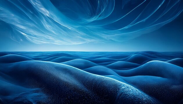 Abstract digital art piece blue background It has navy blue back