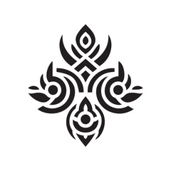 Minimalist Ornament Design Silhouette Vector | Elegant Decorative Illustration