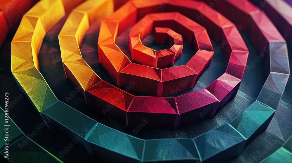 Poster abstract colorful spiral: a mesmerizing geometric artwork featuring vibrant hues and a captivating s