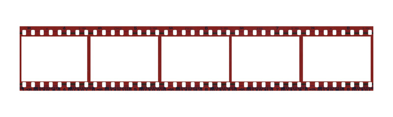 Blank Film Strip on White Background Representing Photography and Film Concepts isolated transparent png background