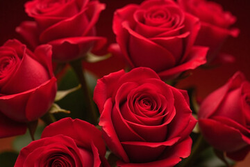 Fototapeta premium bunch of red roses on a white background