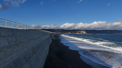 野田村・十府ヶ浦の防潮堤（空撮） - 岩手県九戸郡野田村,日本  © SH-DESIGN