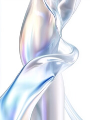 Obraz premium Holographic fluid background, soft iridescent gradient with reflective metallic shine