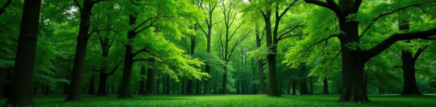 Dense foliage of Diospyros decandra trees against green background, forest, diospyros decandra, greenery