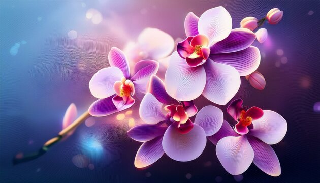 abstract background with orchid flowers illustration generative ai