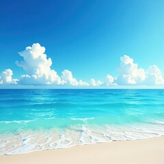 Fototapeta premium Azure sky with wispy clouds drifting lazily across the horizon, blue, scenery