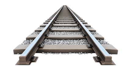 railway tracks  isolated on transparent white background