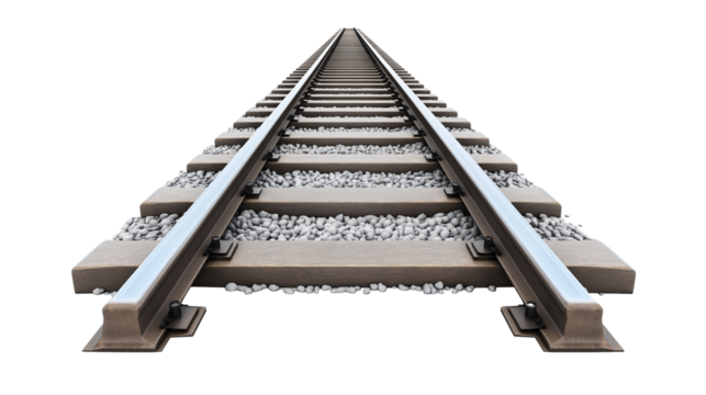 railway tracks  isolated on transparent white background