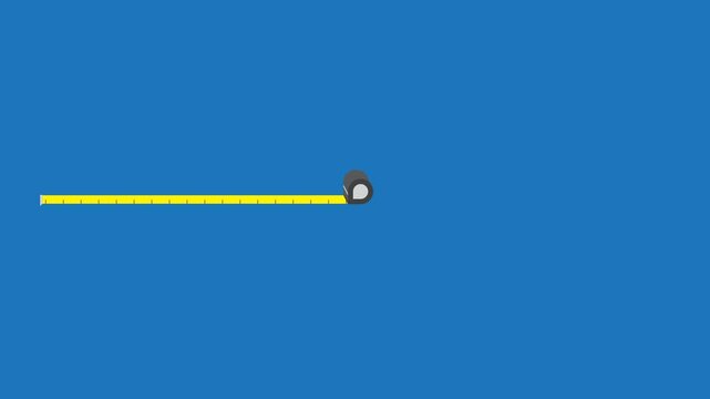 animation loading progress bar a tape measure in blue scri background