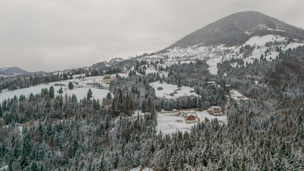 snow covered mountains