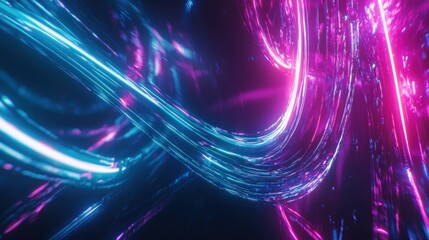 Neon Lightscape: Abstract Cyberpunk Dreamscape