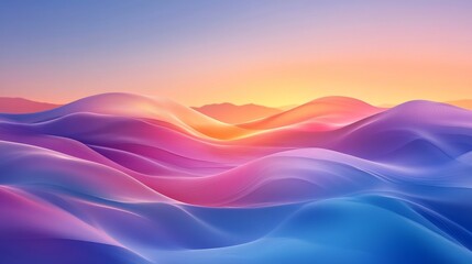 A colorful 3D abstract pattern with a bright rainbow glaze and droplets, forming a seamless design of frozen ice cream swirls and waves, made with melted oil sherbet