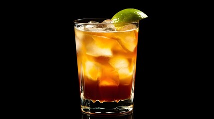 refreshing iced tea cocktail with lime