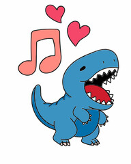 Cheerful Dino vector illustration