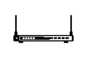 Network Router Icon Silhouette Vector Illustration | Technology & Connectivity Design