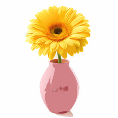 yellow gerbera in vase vector