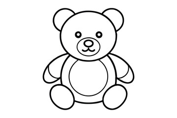 Teddy bear line art vector illustration